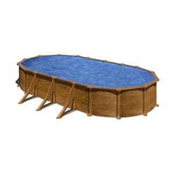 Gre KIT730W piscine hors sol Oval 25320 L Bleu, Bois