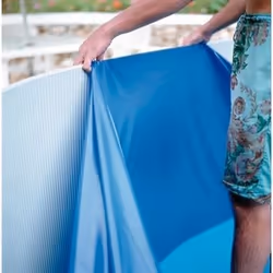 Liner piscine GRE - Diamètre 350m - Bleu - Traitement anti-UV