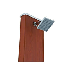 Douche solaire aluminium aspect bois ronde 32 litres - GRE