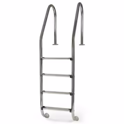 Echelle intérieure inox pour piscine enterrée. 4 marches - profondeur de piscine 1,50 m.