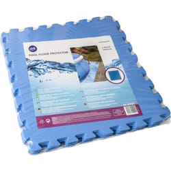Lot de 9 dalles de protection de sol pour piscine 50 x 50 cm bleues épaisseur 4,5 mm  pour piscine et spa - Gré