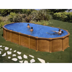 Piscine hors-sol acier aspect pierre Amazonia ovale de la marque Gré. Cette gamme de piscines ovales en acier vous offrira un ...