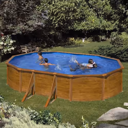 Gre KITPROV503W piscine hors sol Oval 14550 L Bleu, Bois - Vue supplémentaire 2