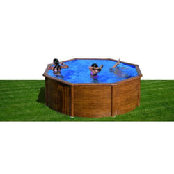 Gre KITPR453W piscine hors sol Rond 17450 L Bleu, Bois