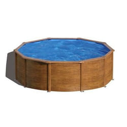 Gre KITPR353W piscine hors sol Rond 10102 L Bleu, Bois
