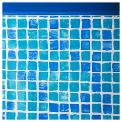 Liner pour piscine ovale 915x470x132 couleur bleu carrelage épaisseur 50/100 avec système de rail d'accroche (Non fourni). As ...