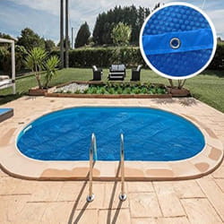 Bâche dété rectangulaire - GRE - 800 x 400 cm - PVC - 180 microns - Bleu