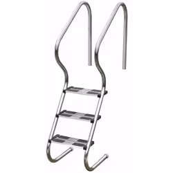 Echelle acier inoxydable pour piscine enterrée - 3 marches double
