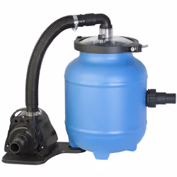 Filtration à Aqualoon 4m3/h Cuve Ø200mm, 12,5L Connections Ø32mm/38mm Aqualoon inclus ( 320gr) Dim : 52 x 25 x 43 cm.