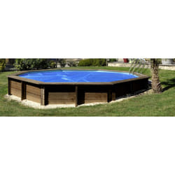 Bâche été à bulles pour piscine bois ronde violette 2 de 442 cm de diamètre - Couleur bleu