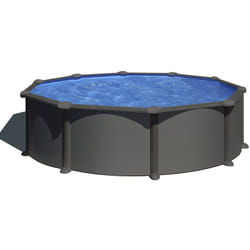 GRE - Piscine acier gris anthracite Juni ronde 3,70 x 1,32 m - Gré