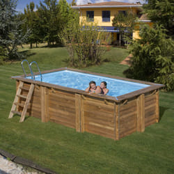 GRE - Piscine bois marbella 2 4,20m x 2,70m x h: 1,17m