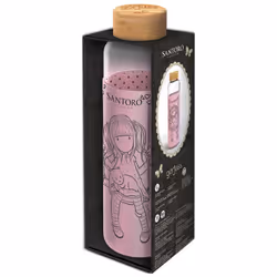 Bouteille en verre avec couvercle en silicone fille Stor Gorjuss