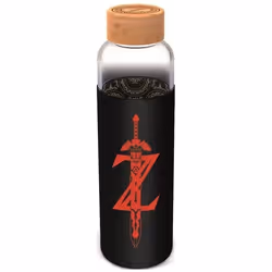STOR - The Legend of Zelda - Bouteille - En Verre avec manchon Silicone - Réutilisable - 585 ml