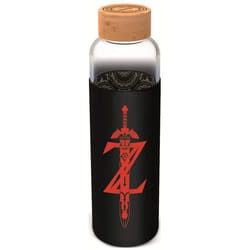 STOR - The Legend of Zelda - Bouteille - En Verre avec manchon Silicone - Réutilisable - 585 ml
