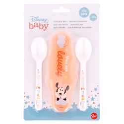 Stor Cutlery set, Couverts pour enfants en bas âge, Orange, Blanc, Plastique, Minnie Mouse, Garçon/Fille, 142 mm