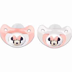 Lot de 2 sucettes - THERMOBABY - Silicone orthodontique - Avec clip protection - 0-6 mois - Minnie