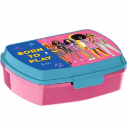 Boite à goûter - Barbie - Mélamine - 17x13x6 cm - Rose - Enfant