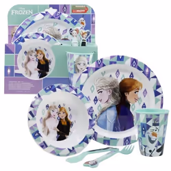 Service de vaisselle - Disney - Frozen - 5 pièces - Mélamine - Non compatible lave-vaisselle
