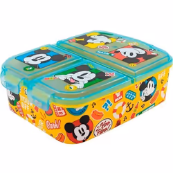 Boîte lunch - STOR - Mickey Fun-Tastic - Multi-compartiments - Bleu - Enfant