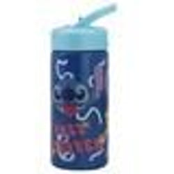 Stitch Palms Gourde de sport avec paille et poignée intégrée 410 ml bleu/lilas Estándar Décontractée