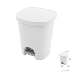 Poubelle à pédale 25l blanc