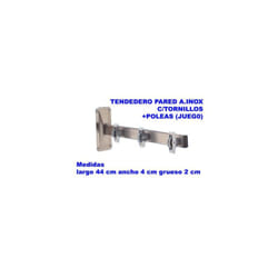 Corde à linge murale en acier inoxydable avec vis et poulies 44 cm x 4 x 2 - 301012