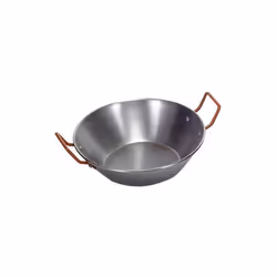 Poêle fer poli - Munie de poignées pour un meilleur usage. - Diamètre : 50cm. - Poli.