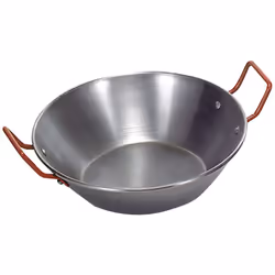 Poêle fer poli - Munie de poignées pour un meilleur usage. - Diamètre : 60cm. - Poli.