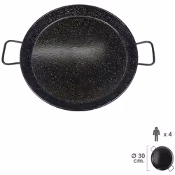 Poêle à paella émaillée 4 personnes/30 cm. - Idéale pour préparer des paellas. - Pour 4 personnes. - Diamètre 30 cm.