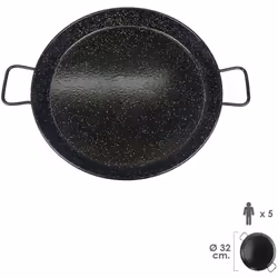 Poêle à paella émaillée 5 personnes/32 cm. - Idéale pour préparer des paellas. - Pour 5 personnes. - Diamètre 32 cm.