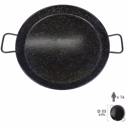 Poêle à paella émaillée 16 personnes/55 cm. - Idéale pour préparer des paellas. - Pour 16 personnes. - Diamètre 55 cm.