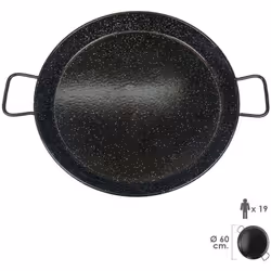Poêle à paella émaillée 19 personnes/60 cm. - Idéale pour préparer des paellas. - Pour 19 personnes. - Diamètre 60 cm.