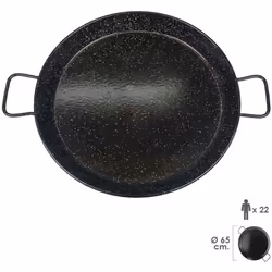 Poêle à paella émaillée 22 personnes/65 cm. - Idéale pour préparer des paellas. - Pour 22 personnes. - Diamètre 65 cm.