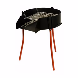 Barbecue polyvalent rustique - Diamètre : 50 cm. - Avec grille étamée. - Peut être utilisé avec du charbon de bois, du bois d ...