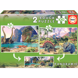 Educa 2X100 Dino World, 200 pièce(s), 6 an(s)