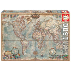 Educa Political Map of The World Jeu de puzzle 1500 pièce(s) Cartes