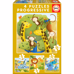 Educa Progressif Animaux Sauvages 12+16+20+25 Pièces, 73 pièce(s), 3 an(s)