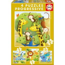 Educa Progressif Animaux Sauvages 12+16+20+25 Pièces
