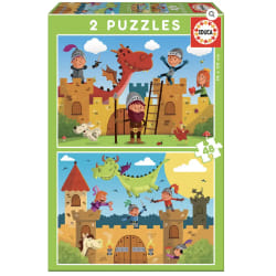 Puzzle de 2 x 48 pièces Educa Dragones y caballeros
