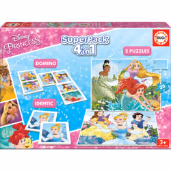 Educa Disney Princess - Superpack 4 En 1, Femelle, Carton, Multicolore, 01-01-2017, Espagne, CE