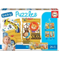 Puzzle de 5 pièces animaux du bus Educa