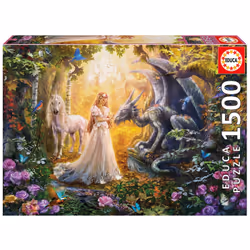 Educa 1500 Dragon, Princesse Et Licorne, 1500 pièce(s), 12 an(s)