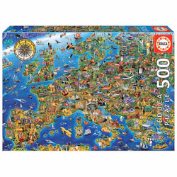 Educa Crazy European Map, 500 pièce(s), Cartes, 10 an(s)