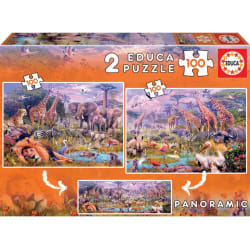 Puzzle de 2 x 100 pièces Educa Animales Selva
