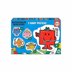 Puzzle Baby Monsieur Madame - EDUCA - 5 puzzles progressifs de 3 à 5 pièces