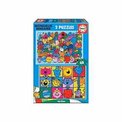 Puzzle 2x48 Monsieur Madame - EDUCA - Dessins animés et BD - Mixte - 3 ans et plus