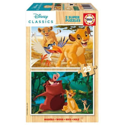 Educa Borras - 19960 - Puzzles 2 X 25 pcs Le roi Lion en bois