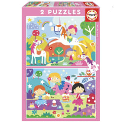 Educa Set de 2 Puzzles Fantasy world 48 Pièces