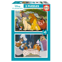 Disney Set de 2 Puzzles Lion King and Lady and the Tramp 48 Pièces